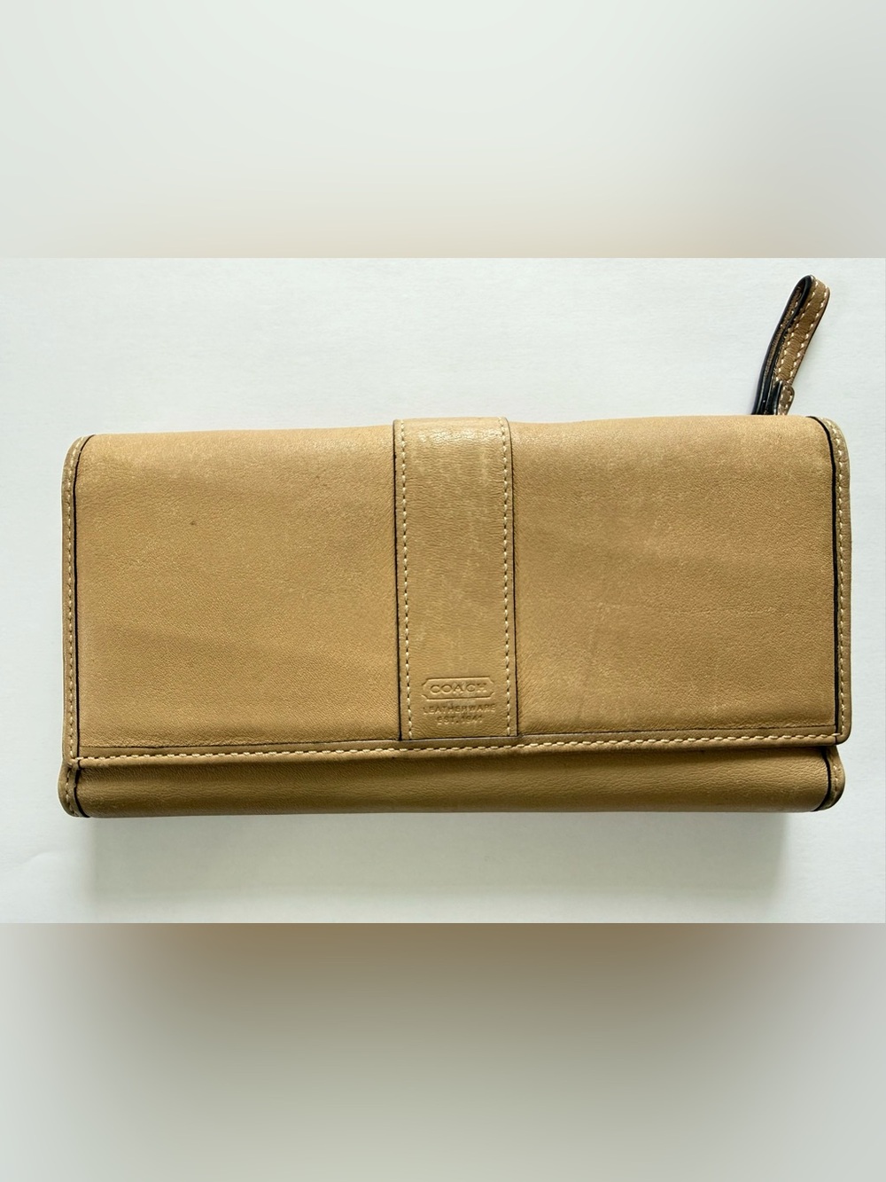 Vintage Y2K Coach Tan Leather Continental Wallet